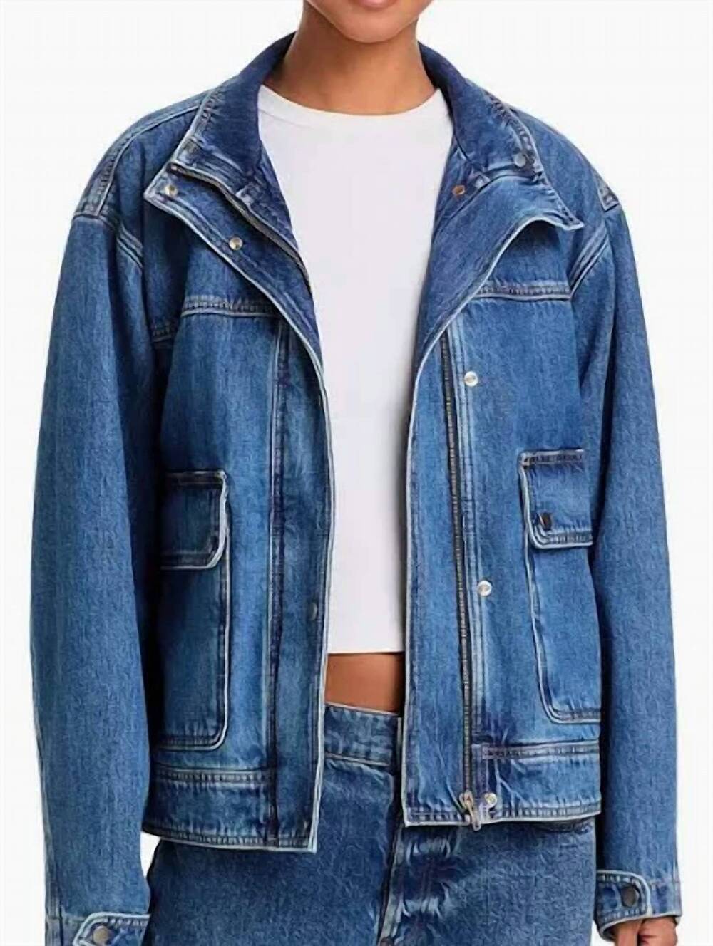 NEW RAG & BONE sophia long sleeve denim jacket in easton